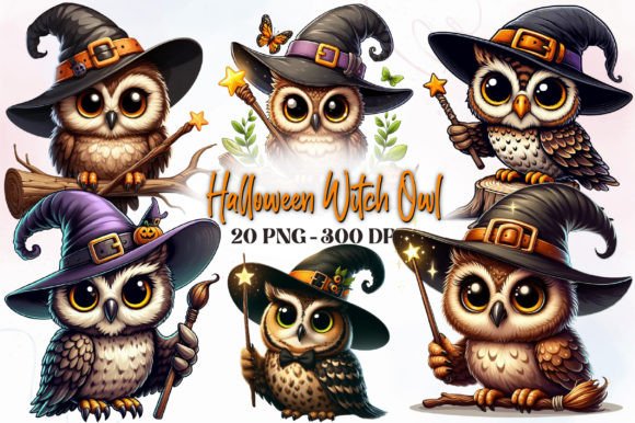 Download Halloween Witch Owl Watercolor Clipart - Owl watercolor Collection