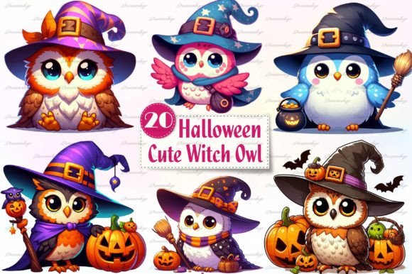 Download Halloween Witch Owl Watercolor Clipart - Owl watercolor Collection