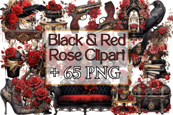 Download Black &amp; Red Rose Clipart - Red rose clipart Collection