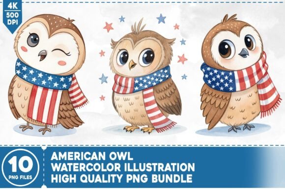 Download Kawaii American Owl Watercolor - Owl watercolor Collection