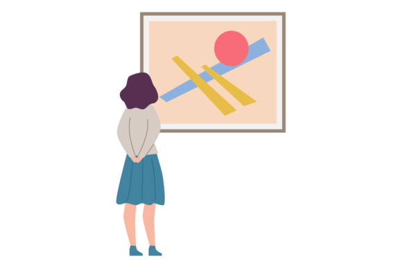 Download Woman Look at Abstract Art in Gallery Ex - Gallery Collection
