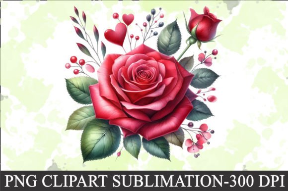 Download Valentine Red Rose Clipart Sublimation - Red rose clipart Collection