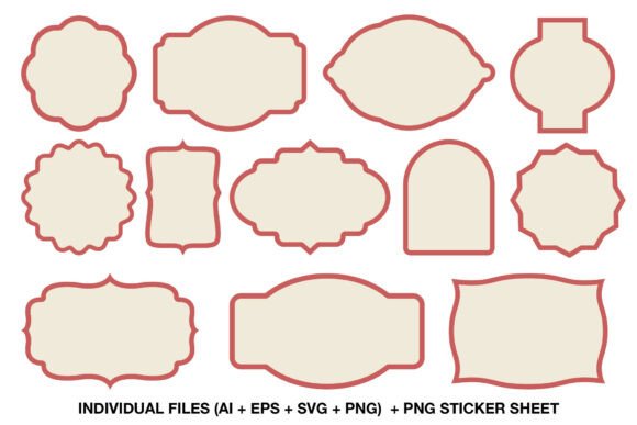 Download Blank Frame Label Shapes Set - Blank Collection