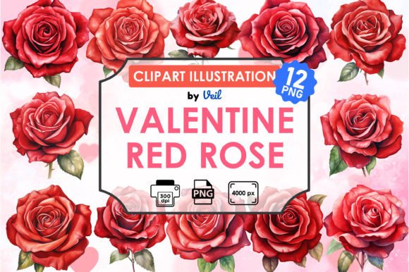 Download Valentine Red Rose Clipart Bundle - Red rose clipart Collection